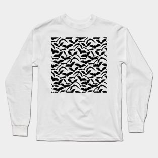 Halloween Bats - Black & White Long Sleeve T-Shirt